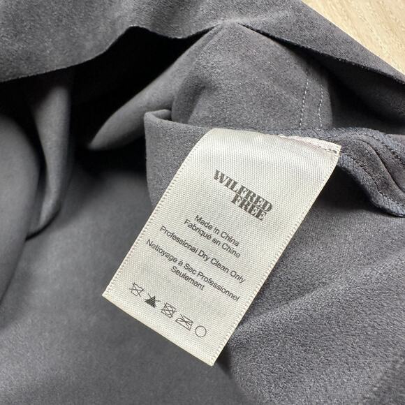 Aritzia Wilfred Free Nori Vegan Faux Suede Boxy Pockets Lagenlook Shift Dress S - Picture 13 of 14